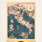 Carpano Punt e Mes Vermuth, Turin - food and wine map of Italy / 50 x 70 cm