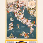 Carpano Punt e Mes Vermuth, Torino - carta enogastronomica dell'Italia / 50,5 x 70 cm