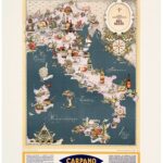 Carpano Punt e Mes vermuth, Torino - carta enogastronomica dell'Italia / 50,5 x 70 cm