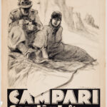 Campari Cordial Liquor, Milano (Dolomiti / Dolomites), bozzetto a tempera / original maquette