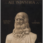 Torino, Esposizione Naz. di Chimica pura ed applicata all'industria, 1924 / Bronze bust of Leonardo Da Vinci made by Emilio Quadrelli