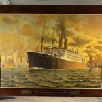 Hamburg Amerika Linie, Kaiserin Auguste Victoria - Hamburg - New York / Latta litografata, cornice originale d’epoca